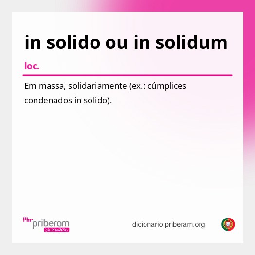 Significado de in solido ou in solidum